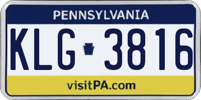 PA license plate KLG3816