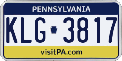 PA license plate KLG3817