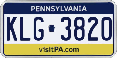 PA license plate KLG3820