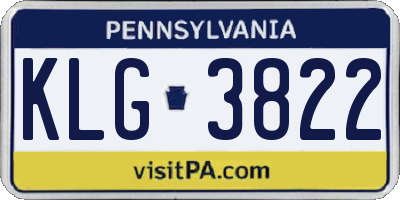 PA license plate KLG3822