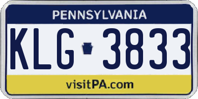 PA license plate KLG3833
