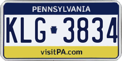 PA license plate KLG3834