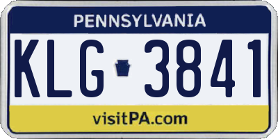 PA license plate KLG3841