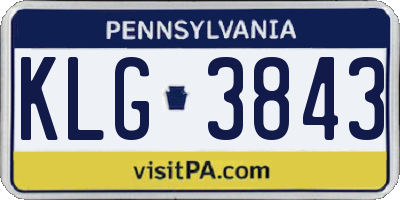 PA license plate KLG3843