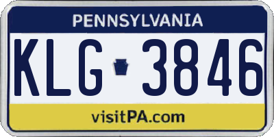 PA license plate KLG3846