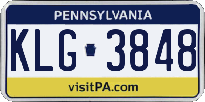 PA license plate KLG3848