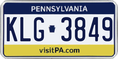 PA license plate KLG3849