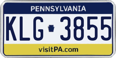 PA license plate KLG3855