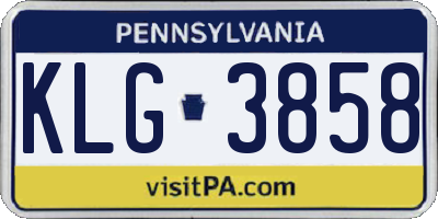 PA license plate KLG3858