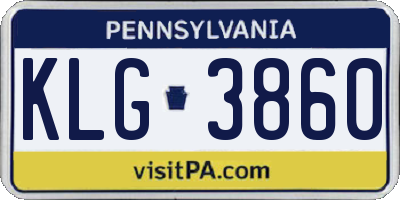 PA license plate KLG3860