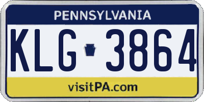PA license plate KLG3864
