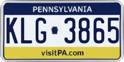 PA license plate KLG3865