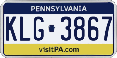 PA license plate KLG3867
