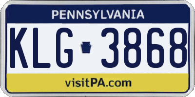 PA license plate KLG3868