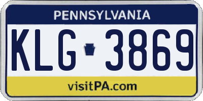 PA license plate KLG3869