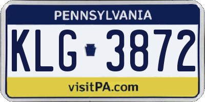 PA license plate KLG3872