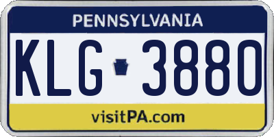 PA license plate KLG3880