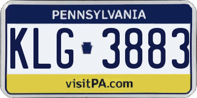PA license plate KLG3883
