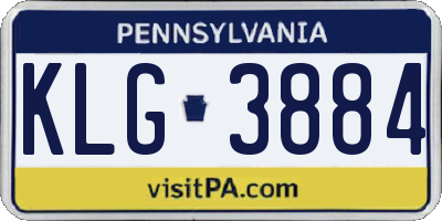 PA license plate KLG3884