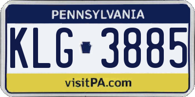 PA license plate KLG3885