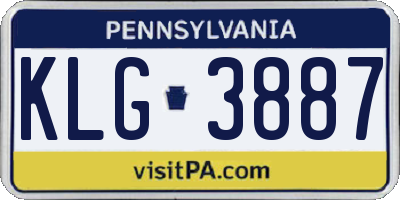 PA license plate KLG3887