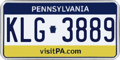 PA license plate KLG3889