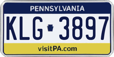 PA license plate KLG3897