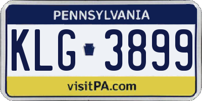 PA license plate KLG3899