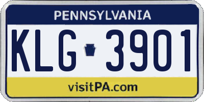PA license plate KLG3901