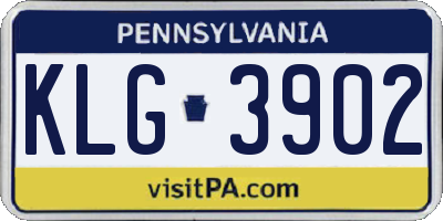 PA license plate KLG3902