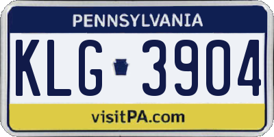 PA license plate KLG3904