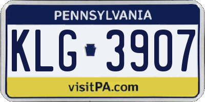 PA license plate KLG3907