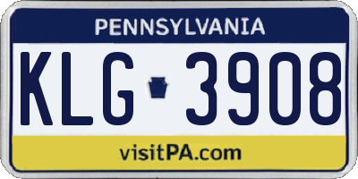 PA license plate KLG3908