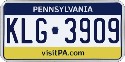 PA license plate KLG3909
