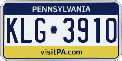 PA license plate KLG3910