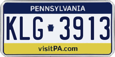 PA license plate KLG3913