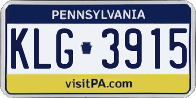 PA license plate KLG3915