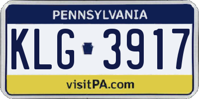 PA license plate KLG3917