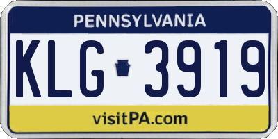 PA license plate KLG3919