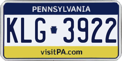 PA license plate KLG3922