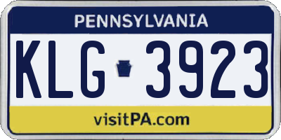 PA license plate KLG3923