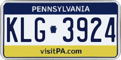 PA license plate KLG3924