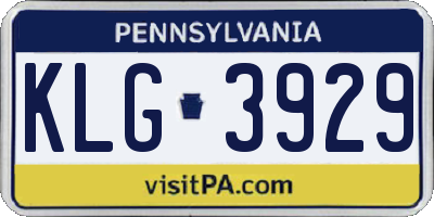 PA license plate KLG3929