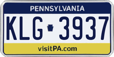 PA license plate KLG3937