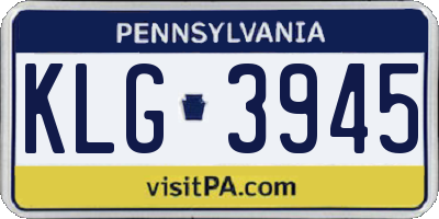 PA license plate KLG3945