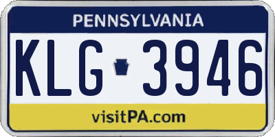 PA license plate KLG3946