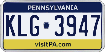 PA license plate KLG3947