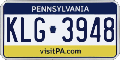PA license plate KLG3948