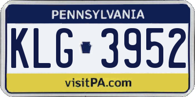 PA license plate KLG3952