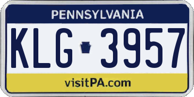 PA license plate KLG3957